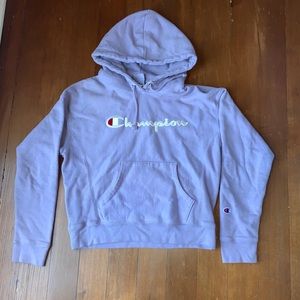 purple champion hoodie